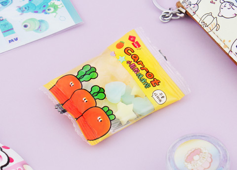 Carrot Candy Erasers